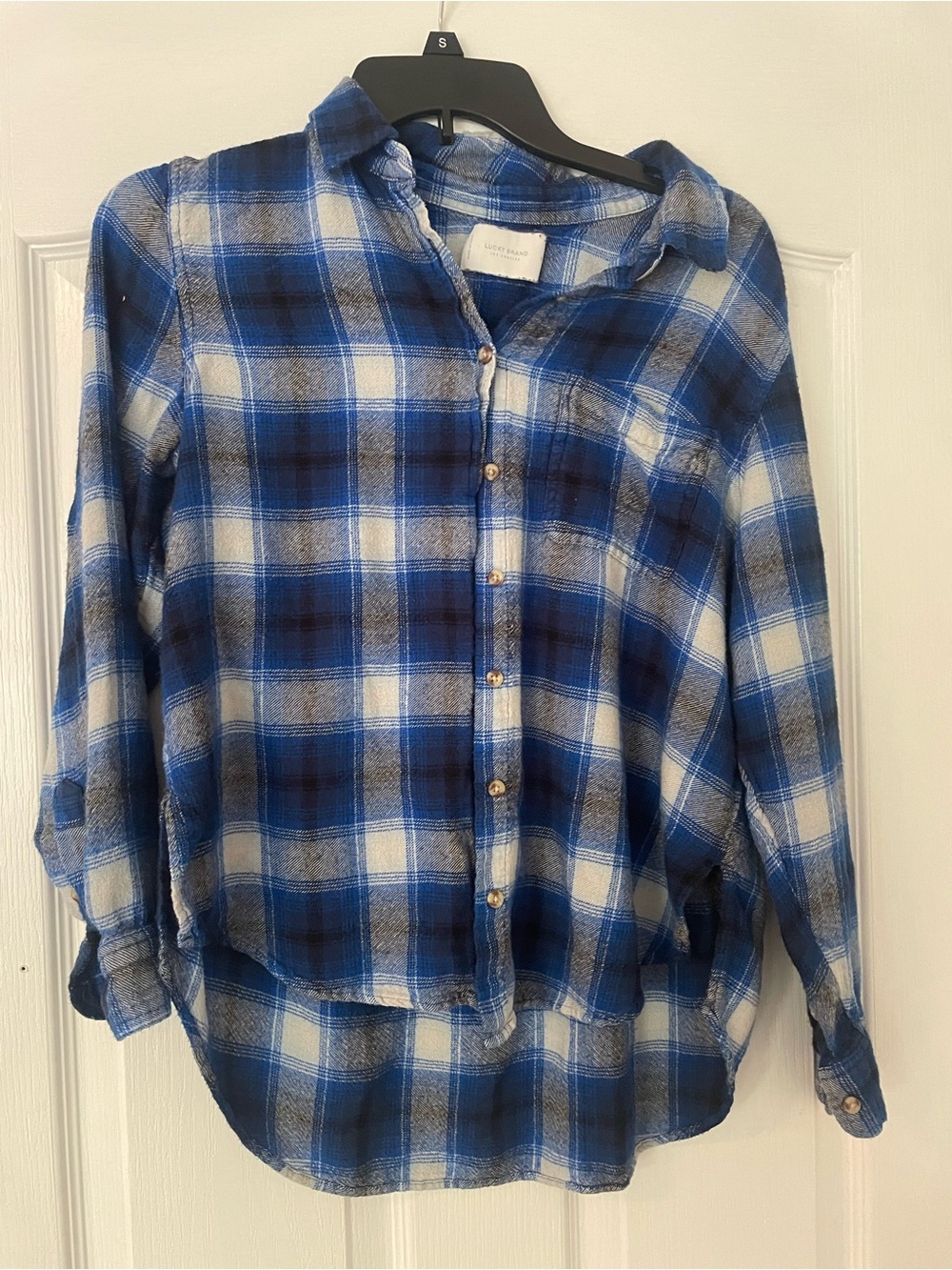 Lucky Brand Plaid Button Women’s Shirt Pocket size medium